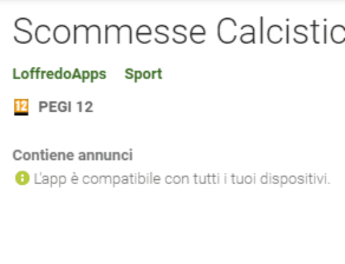 Vi consiglio di provare L’applicazione Scommesse Calcistiche gold